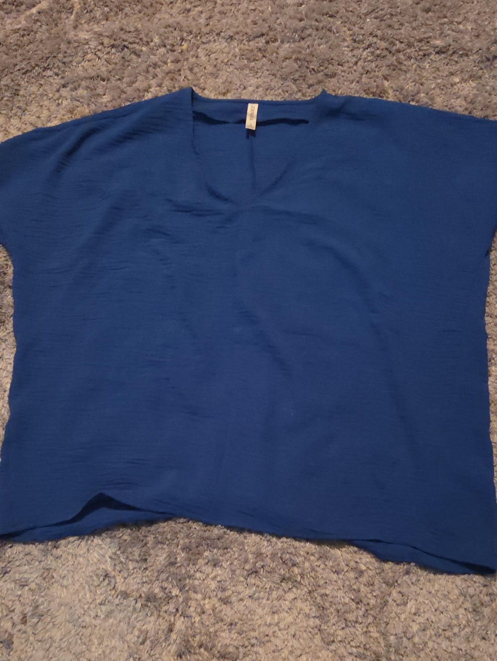 Zenana Outfitters Royal Blue V-Neck Tunic Top